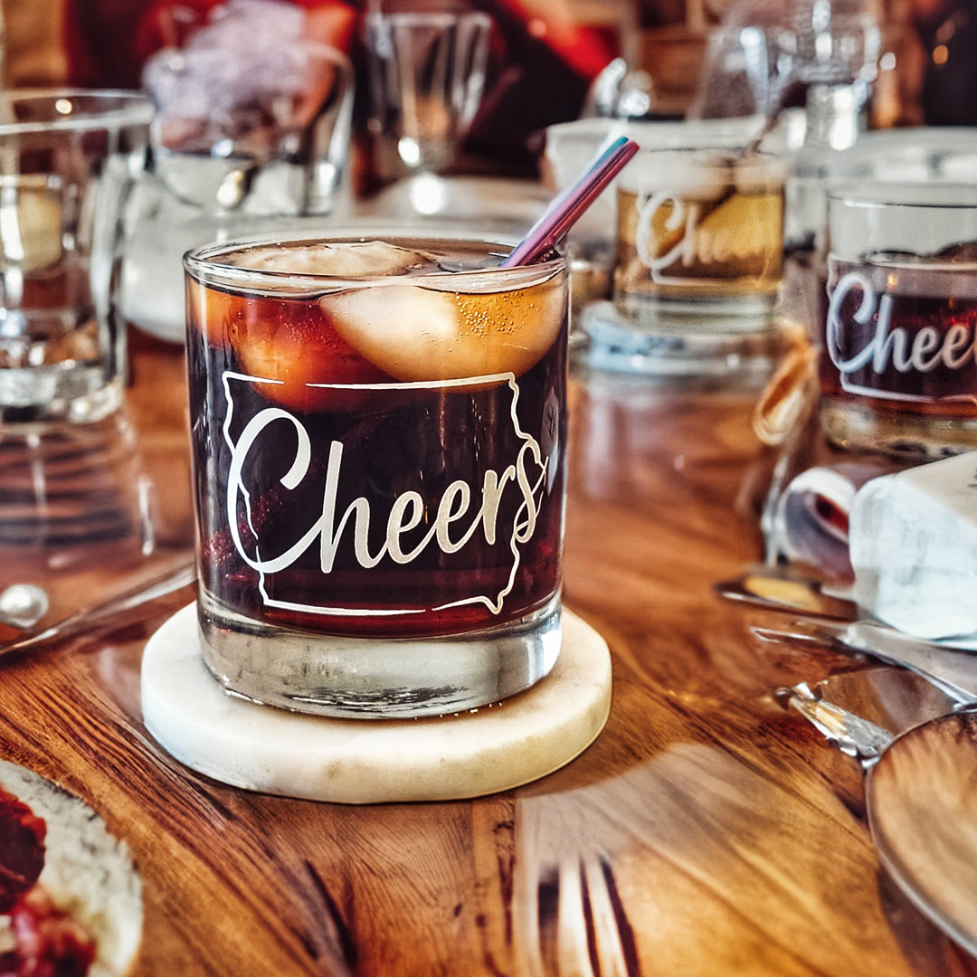 Cheers Iowa Rocks Glass – Cheers Ink